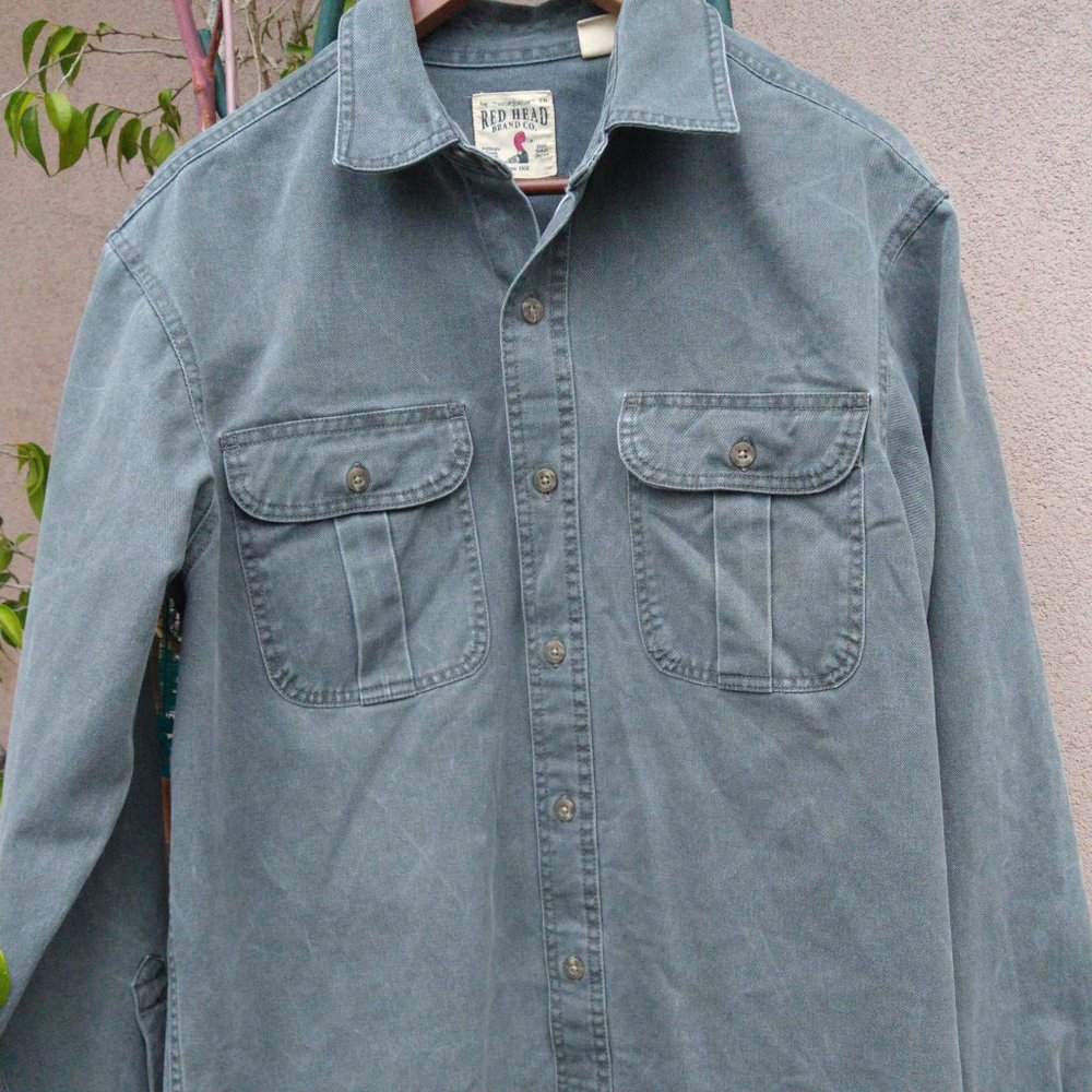 Men's Vintage Redhead Co. Button Down Shirt - Gray